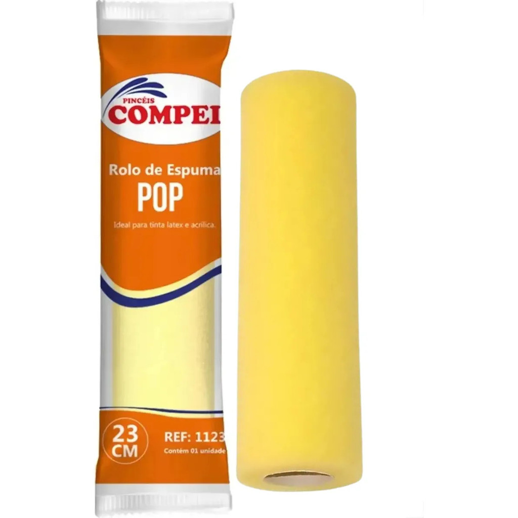 Rolo Espuma Compel 23cm Poliéster Sem Cabo Refil Alta Densidade para Pintura e Acabamento 🖌️