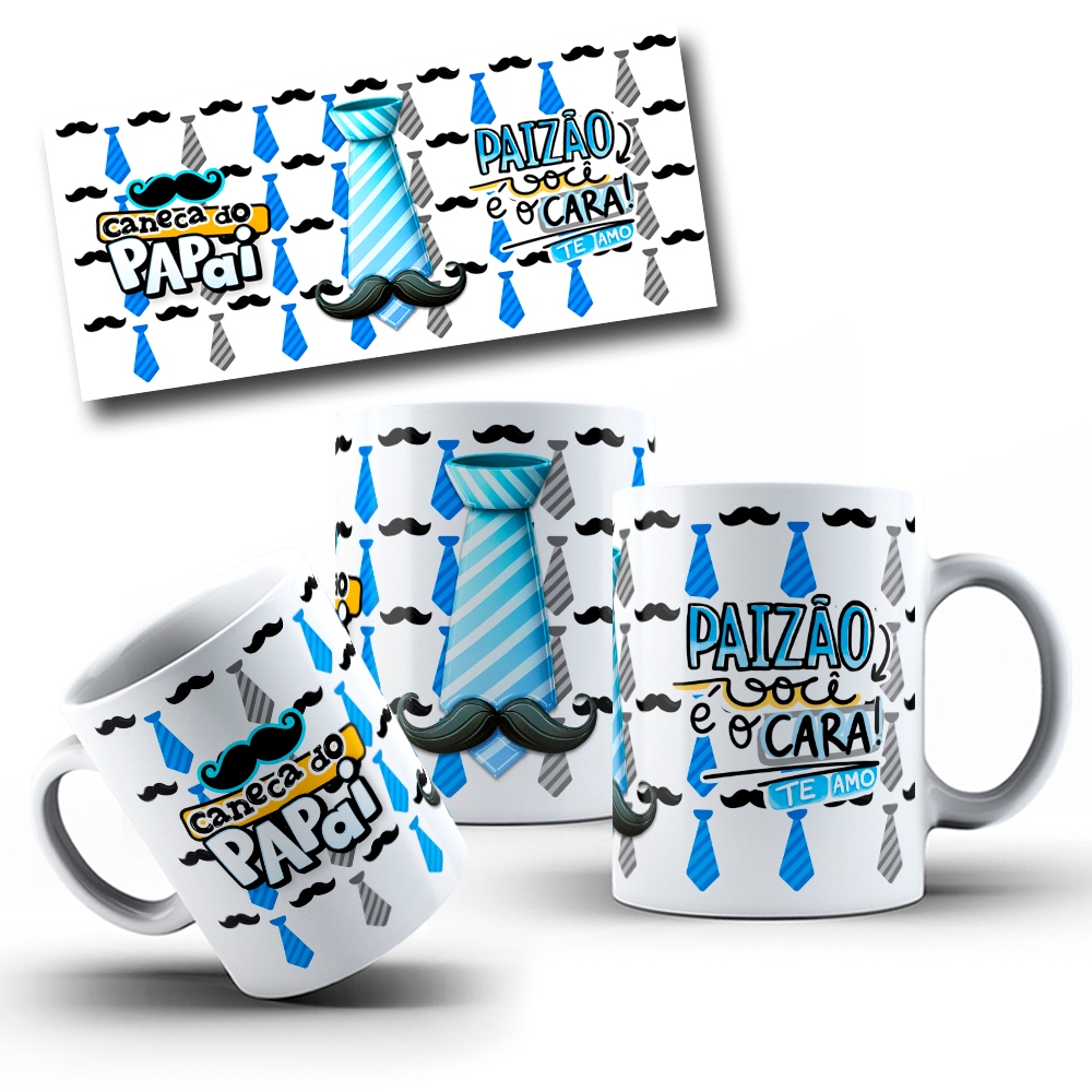 Caneca do Papai Personalizada Dia dos Pais Paizão Você é o Cara Presente Aniversário Festa HD 331