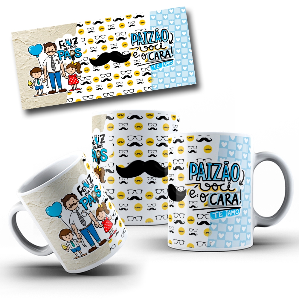 Caneca Personalizada Dia dos Pais Paizão Você é o Cara Presente Aniversário Festa Full HD 307