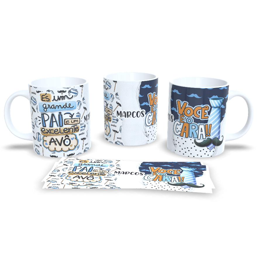 Caneca És um grande Pai e um excelente Avô Personalizada com Nome Dia dos Pais Você é o Cara