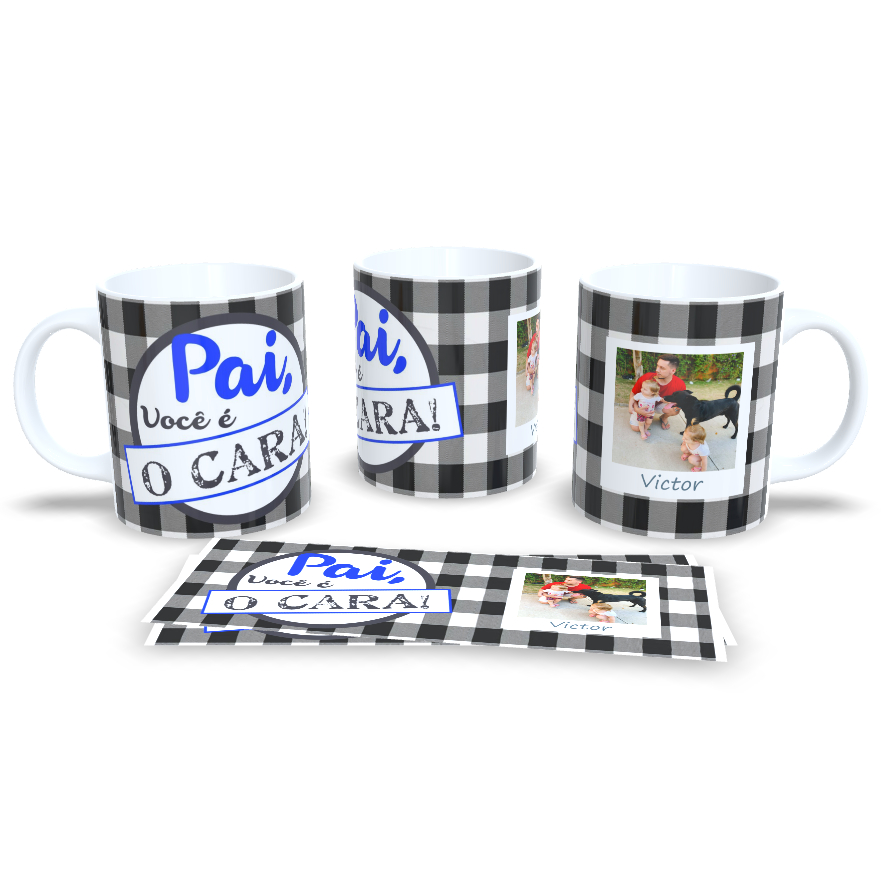 Caneca Pai, Você é o cara Dia dos Pais Personalizada com Foto e Nome