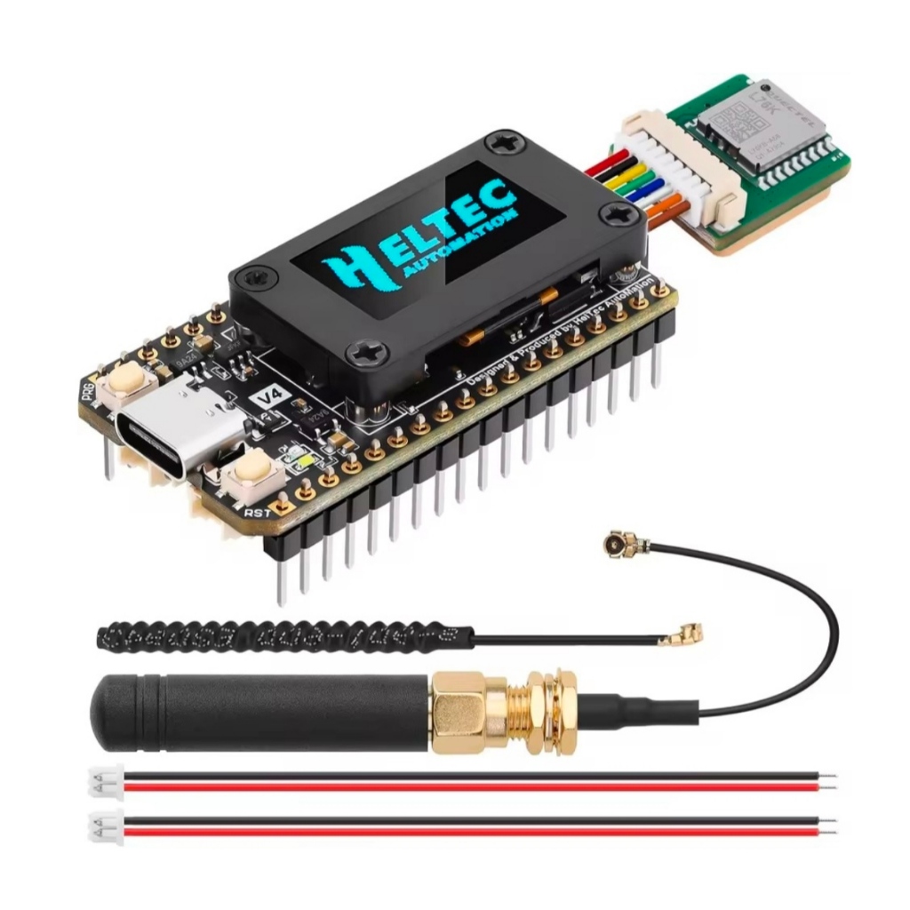Placa Heltec V4 LORA ESP32 Kit com GPS GNSS OLED Wi-Fi e Bluetooth para redes MeshCore / Meshtastic