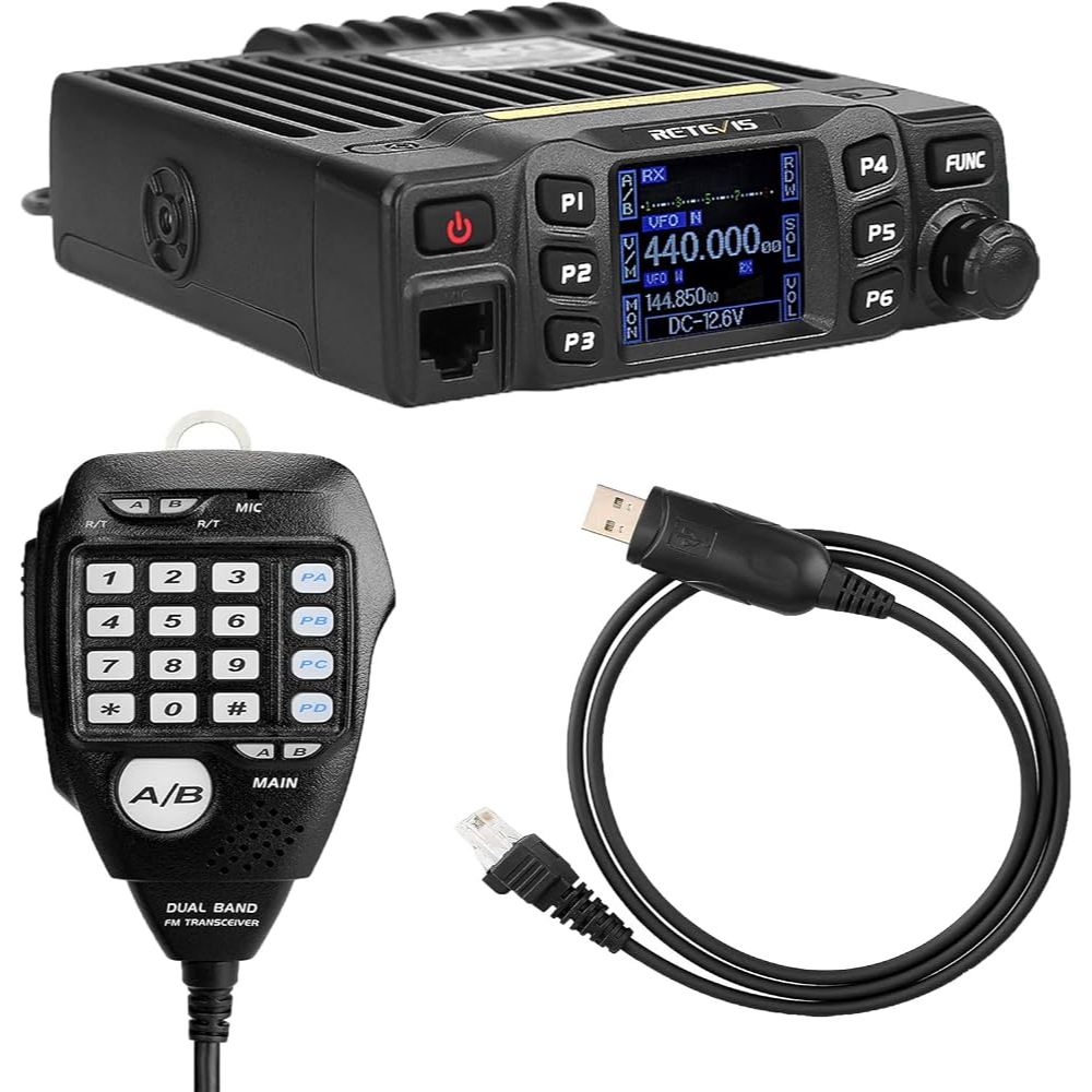 Rádio Móvel Retevis RT95 Dual Band VHF UHF 25W 200 Canais + CABO PROGRAMAÇÃO BRINDE!
