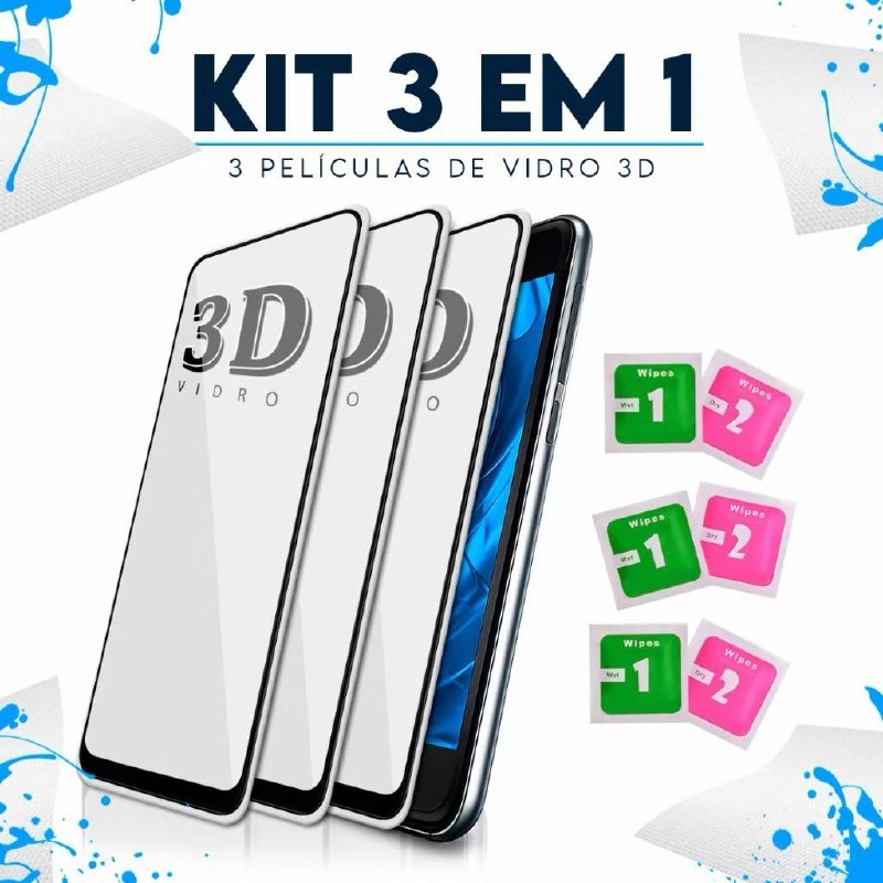 Kit 3 Películas de Vidro para Celular Modelos Disponíveis Proteção Anti Impacto Alta Resistência