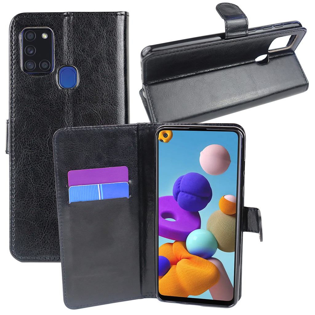 Capa Capinha Case Flip Carteira + Pelicula de vidro FULL 3D Samsung Galaxy a21s a217 (Tela 6.5)