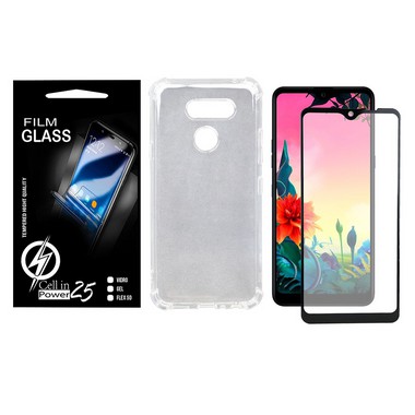 Capa Capinha Case Anti impacto transparente Reforçada + Pelicula de vidro FULL 3D Lg k50s lmx540bmw (Tela 6.5)