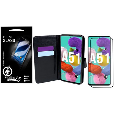 Capa Capinha Case Flip Carteira + Pelicula de vidro FULL 3D Samsung Galaxy A51 A515 (Tela 6.5)
