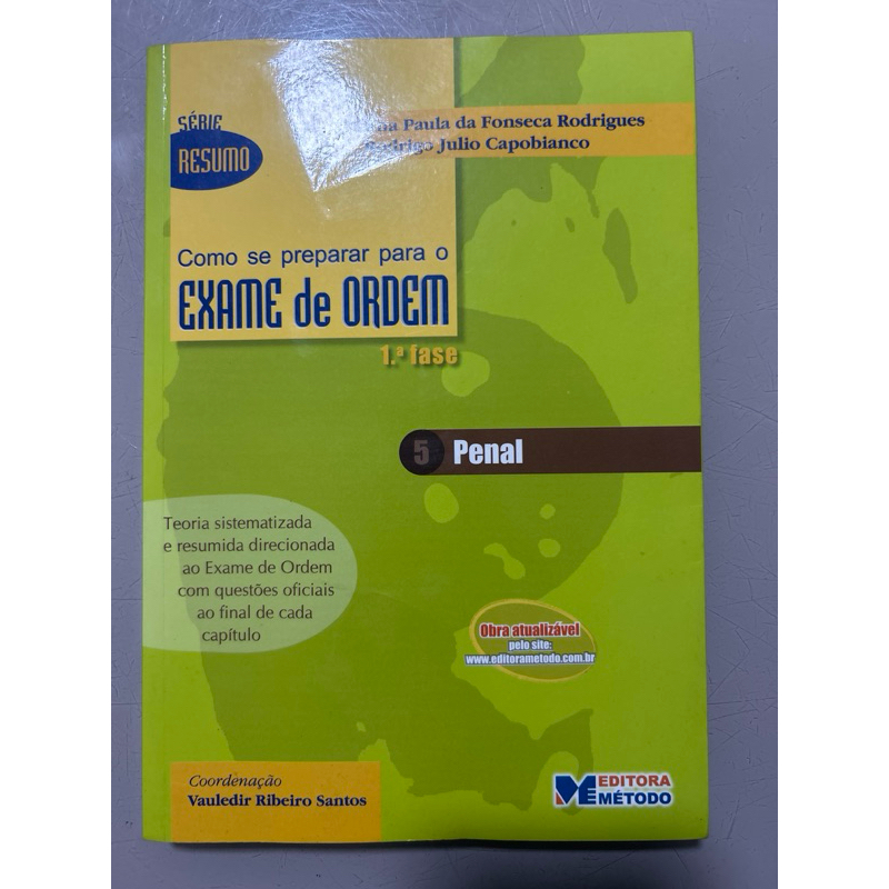 Livro Como se Preparar para o Exame de Ordem Penal 1ª Fase Ana Paula da Fonseca