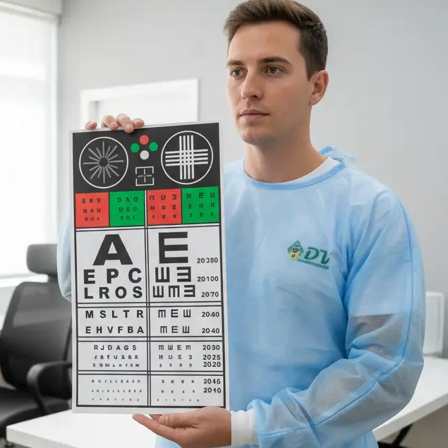 Placa Exame de Vista Teste de Visão Optométrica Tabela Snellen Optometria 30x50cm Consultórios
