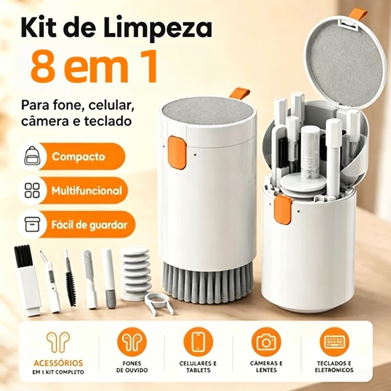 Kit De Limpeza 8 Em 1 De Tela Limpador De Teclado Com Escova Laptop Para Câmera Monitor De Computador De Mesa janoclick