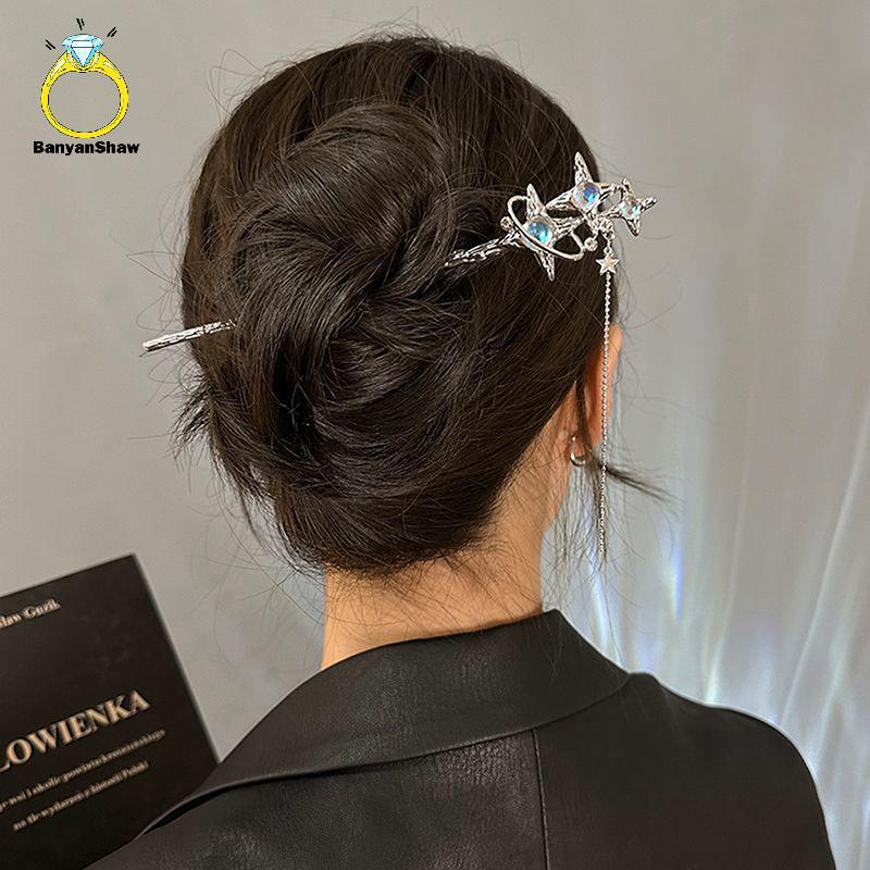 [BANY] Grampos De Cabelo Estilo Chinês Vintage Feitos À Mão Para Mulheres Meninas Garfo Requintado Acessórios Versáteis