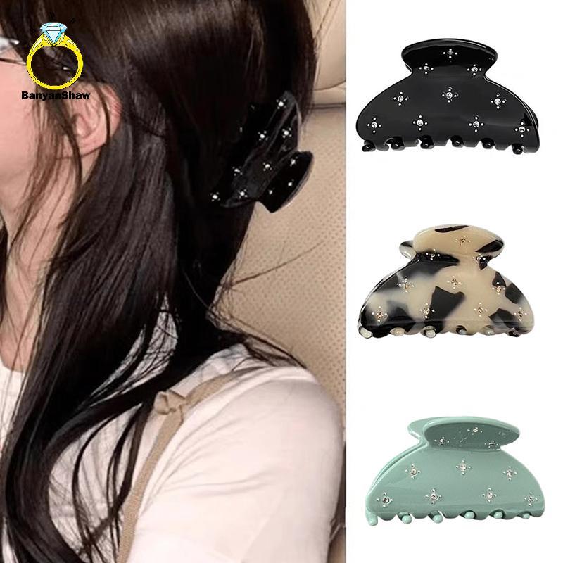 [BANY] Fahsion Simples Brilhante Zircão Garra De Cabelo Para Mulheres Francês Pequeno Rabo De Cavalo Grampo Elegante Tem