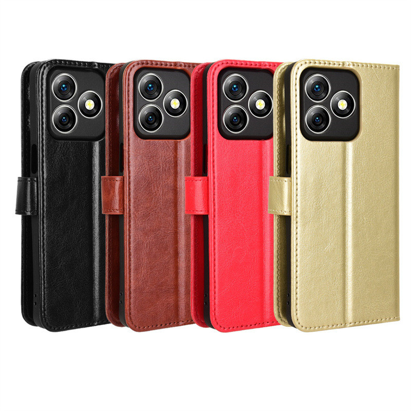 Adequado para estilo Oral Ulefone nota 18 Ultra caso de telefone Flip Crazy Horse padrão couro caso cordão cartão