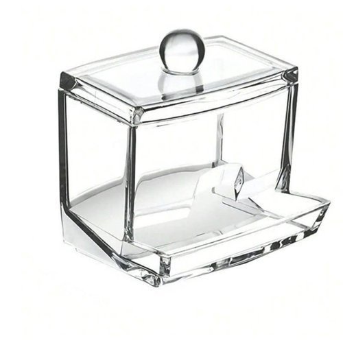 Dispenser Organizador Hastes Algodão Tampa Transparente Compacto Prático Limpeza Fácil Acesso