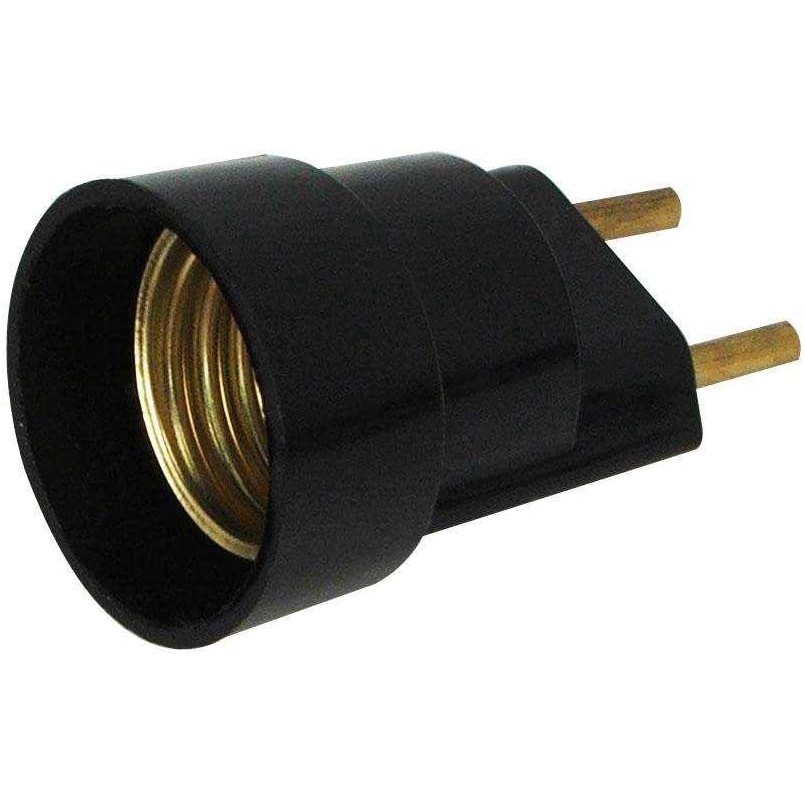 Bocal Adaptador com Plug Macho Foxlux – Base E-27 – Tensão até 250V/Corrente até 4A – Preto