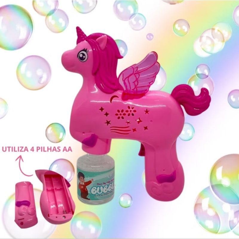 Brinquedo  Autom tica M quina LancaBolhas de Sab o Unic rnio Com Led
