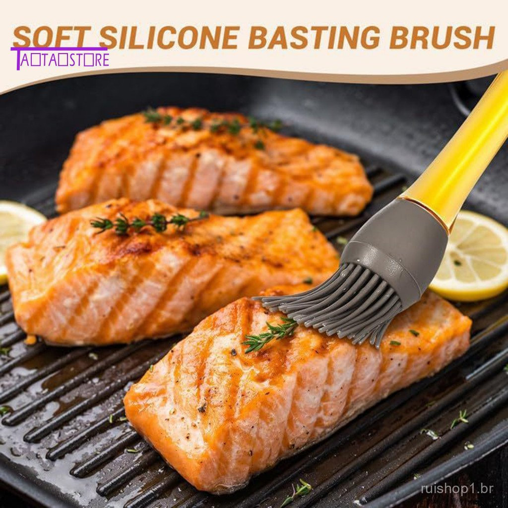 Basting Brush for Grilling Silicone Bristle Premium for Cooking and Heat Resistant Pastry for Oil Sauce Butter Bbq