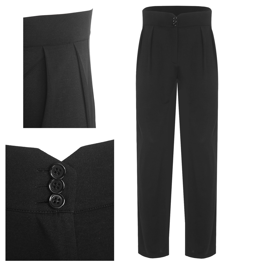 inhzoy Men Latin Dance Pants Adult Cha-Cha Ballroom Dancing Competition Costume High Waist Trousers