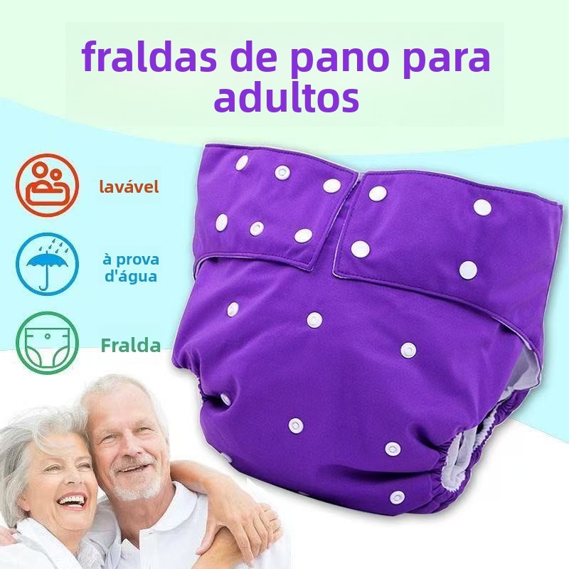 Fraldas laváveis e reutilizáveis para adultos e idosos Circunferência da cintura ajustável, impermeável e resistente ao