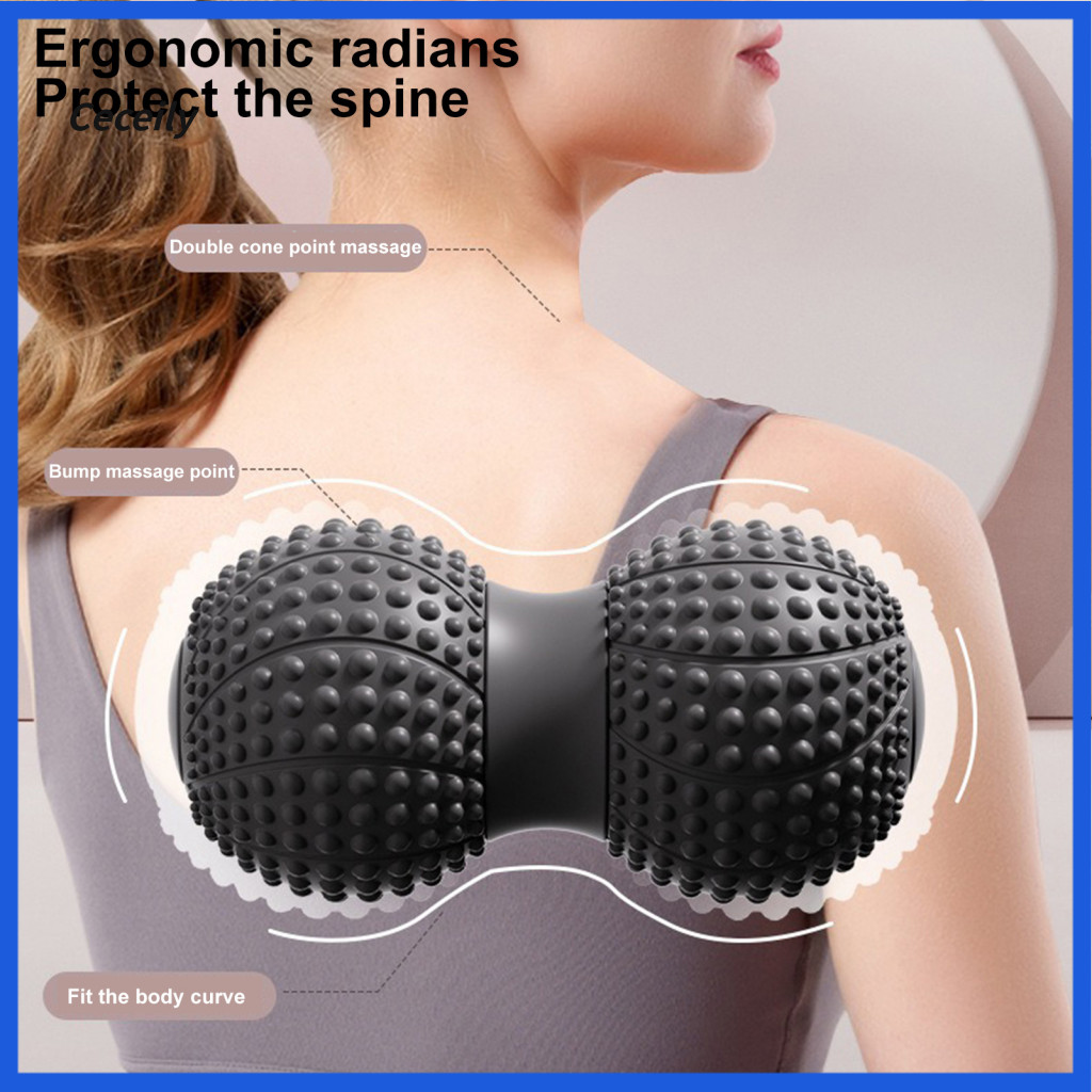 Adults Massage Ball Tissue Peanut Muscle Roller Double Lacrosse Therapy for Full Body Pain Relief Leg Arm Back Waist Foo