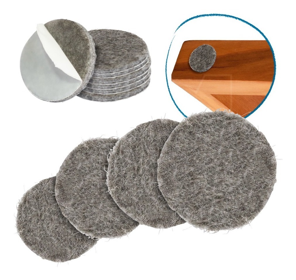 Protetor Pe Cadeira Feltro Redondo Auto Adesivo 4pcs 21mm