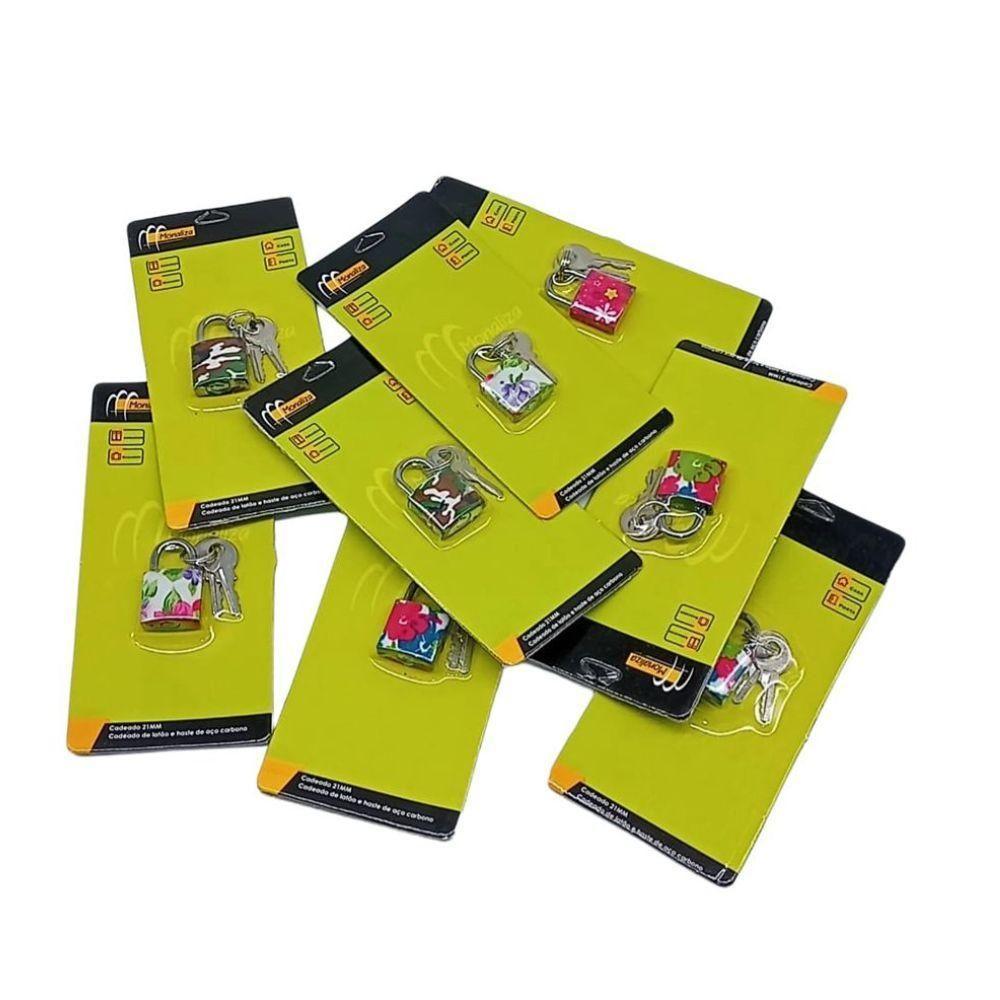 CADEADO TSA 21MM PARA MALA BAGAGEM ARMÁRIO 2 CHAVES MINI TRAVA SEGURANÇA LATÃO COLORIDO ACADEMIA BOLSA