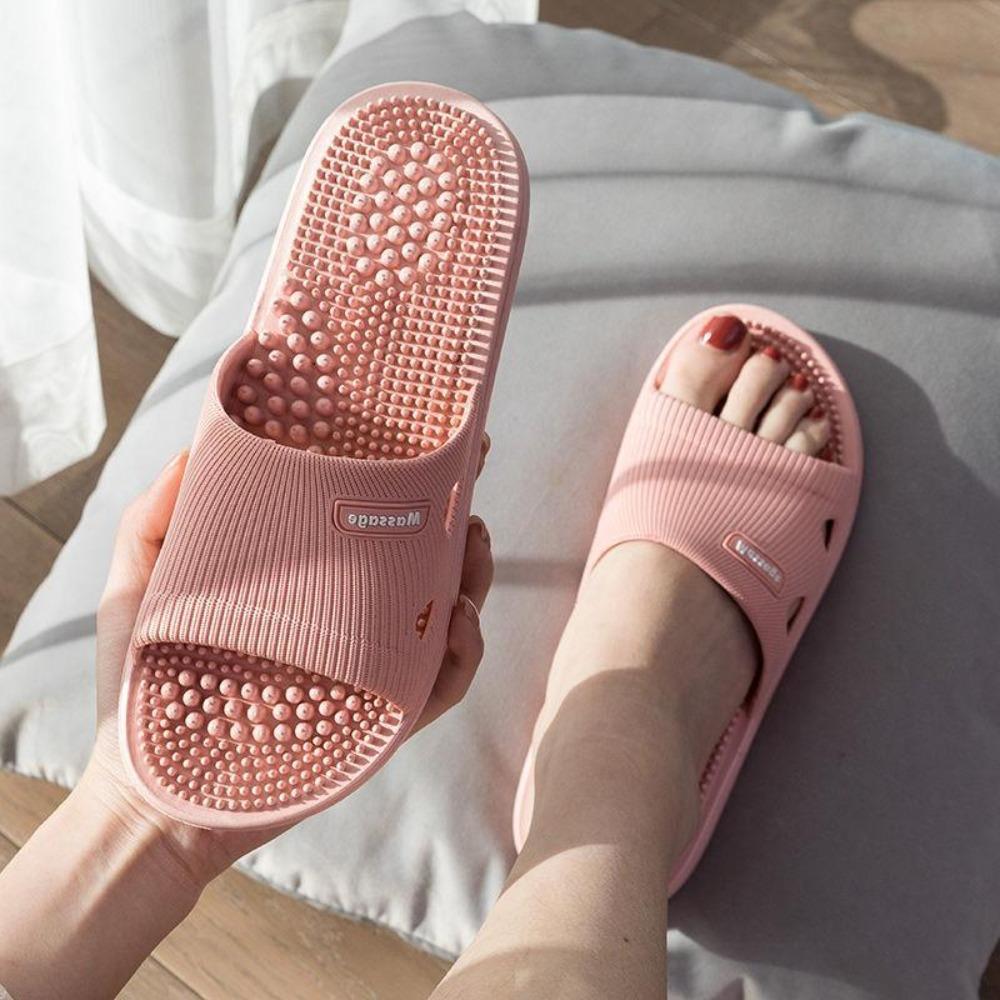 Chinelos De Massagem Grossos  , Plataforma Anti-Odor De Dedo Aberto , Sandálias De Slides Internos De Praia De EVA
