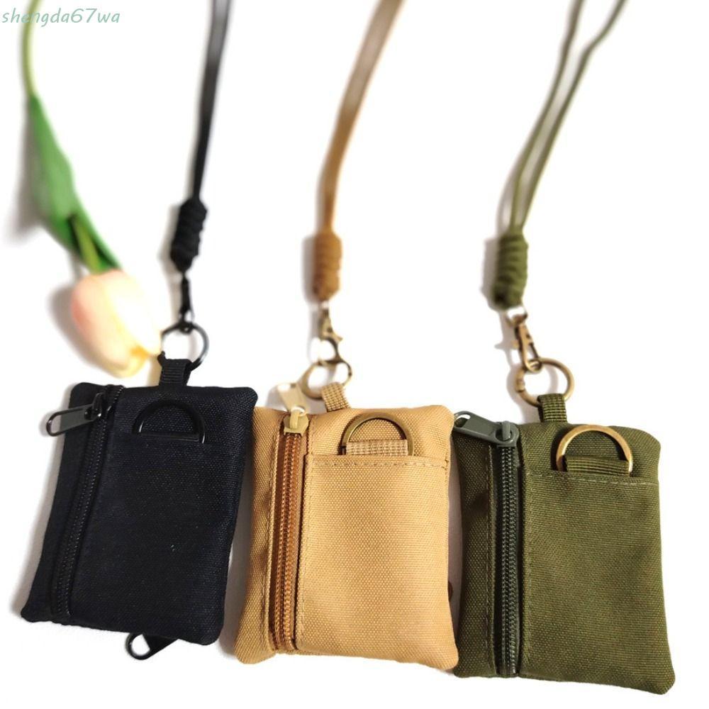 SHENGDA Bolsa De Moedas Pendurada No Pescoço , Mini Carteira Casual De Nylon Em Tecido Oxford , Porta-Cartões Pequeno Qu
