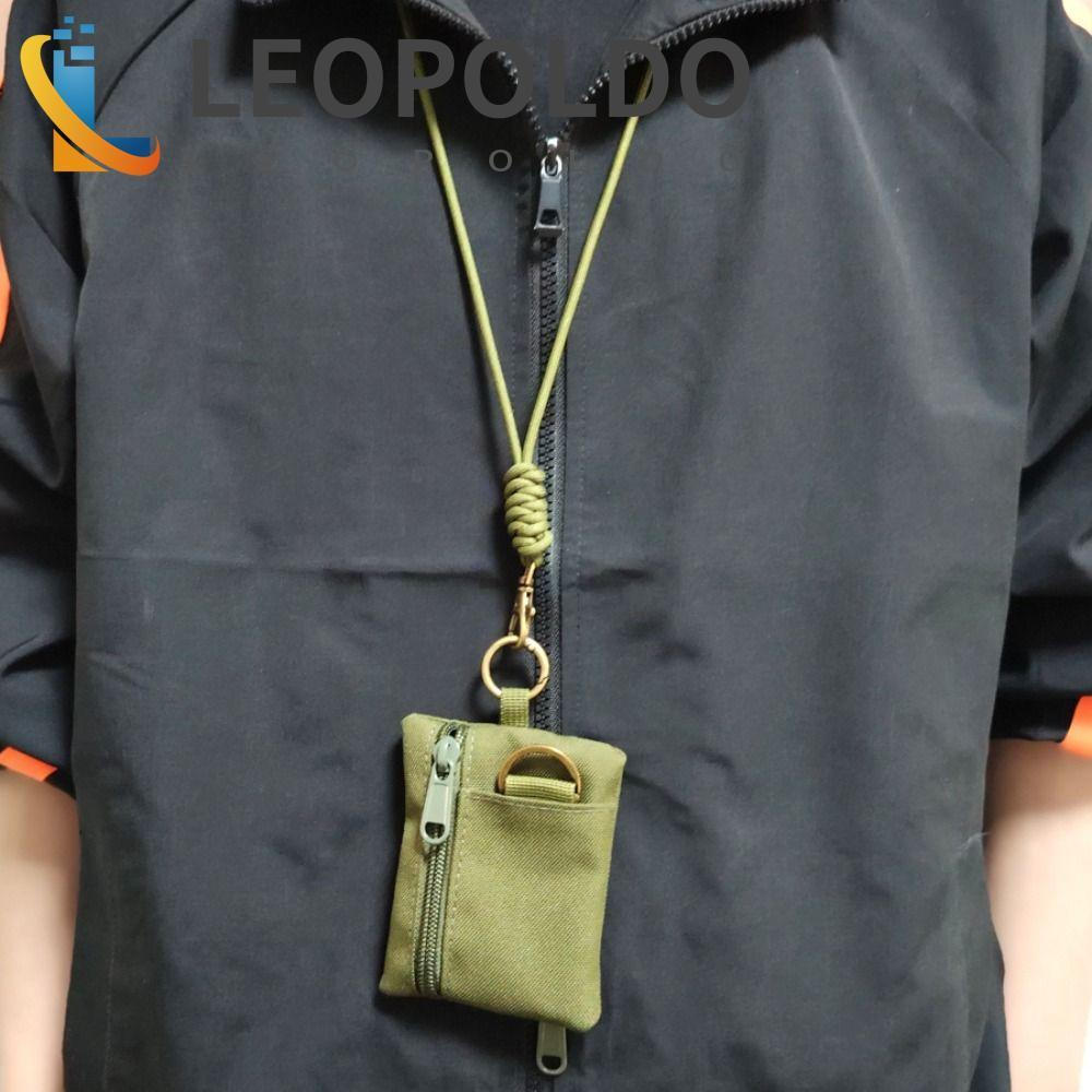 Mini Carteira De Tecido Oxford LEOPOLDO , Bolsa De Moedas Quadrada Com Zíper Pendurada No Pescoço , Nylon Cordão Porta-C