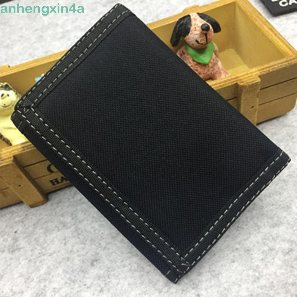 Bolsa Masculina De Tecido Oxford ANHENGXIN , Carteira Curta Com Prendedor De Toque Multiposição , Bolso Para Moedas Masc