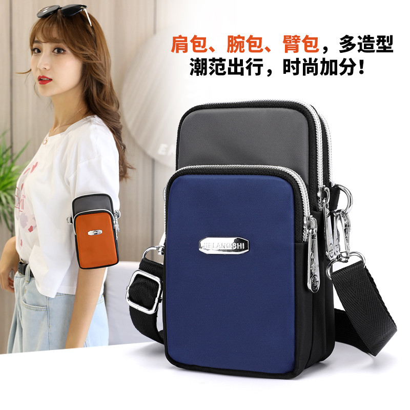 Saco do telefone móvel feminino Mini pequeno saco Oxford moeda bolsa tecido embreagem braço saco Halter saco de pulso pe