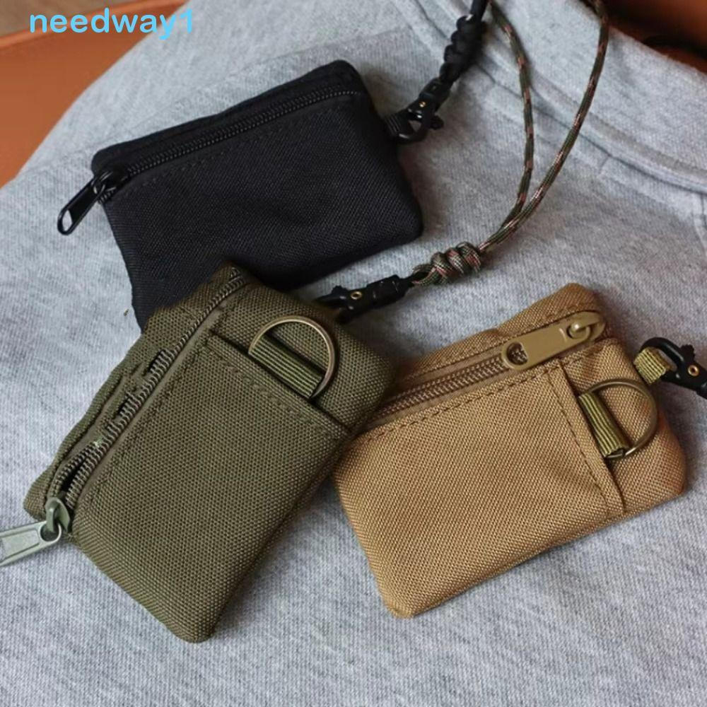 NEEDWAY Bolsa De Moedas Pendurada No Pescoço , Mini Carteira Quadrada Casual De Tecido Oxford , Nylon Com Cordão Porta-C