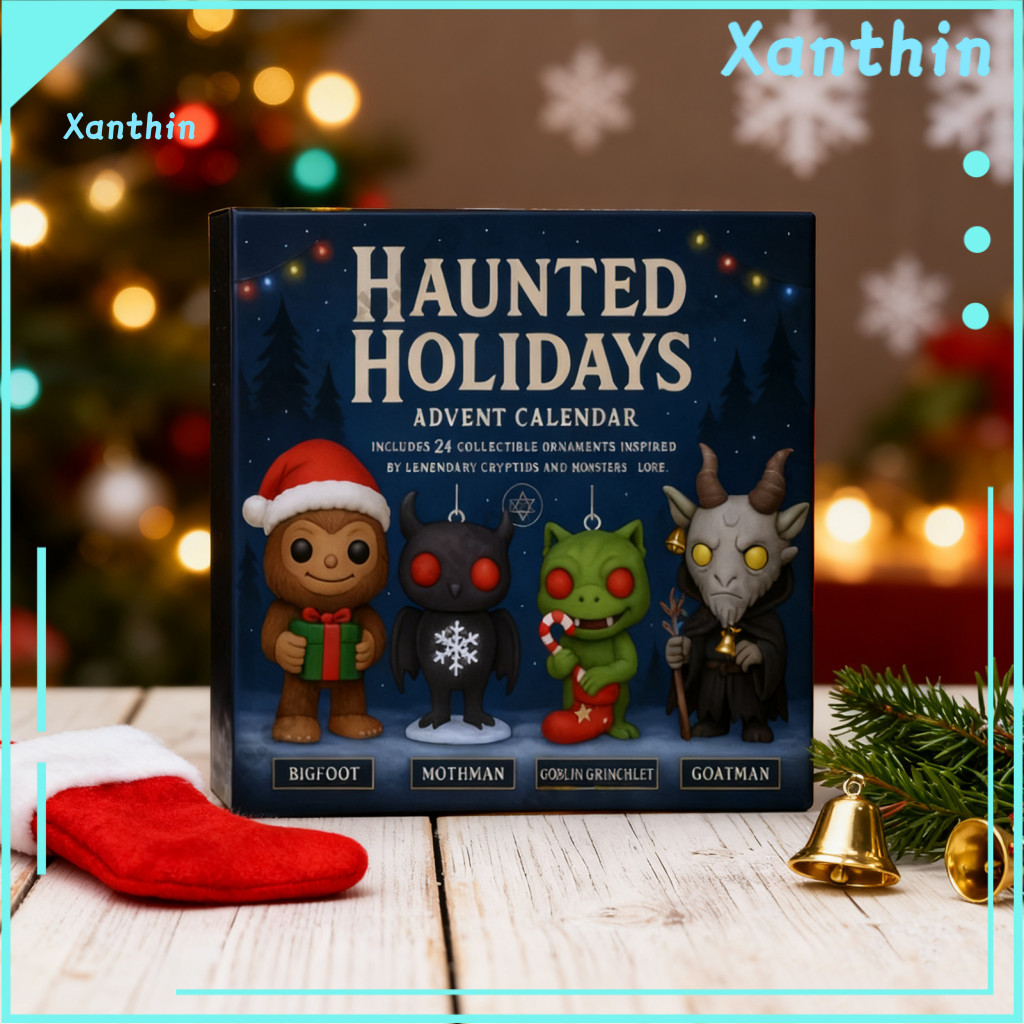 Advent Calendar for Kids Christmas Countdown Haunted Holidays 24-day Box – Multifunctional Festive Car for Holiday