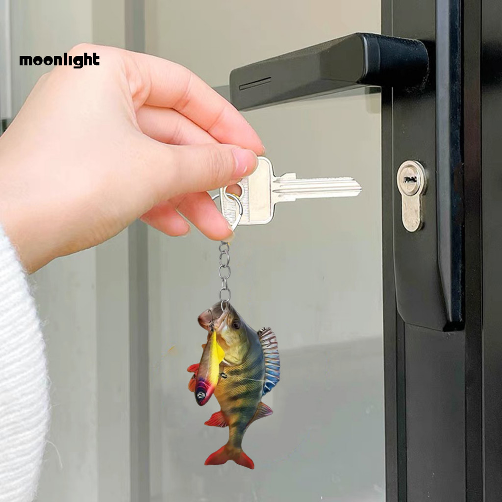 Colorful Fish Car Hanging Ornament Acrylic Keychain Pendant Auto Mirror Charm Accessories Festive Decor Gift Idea – Pe