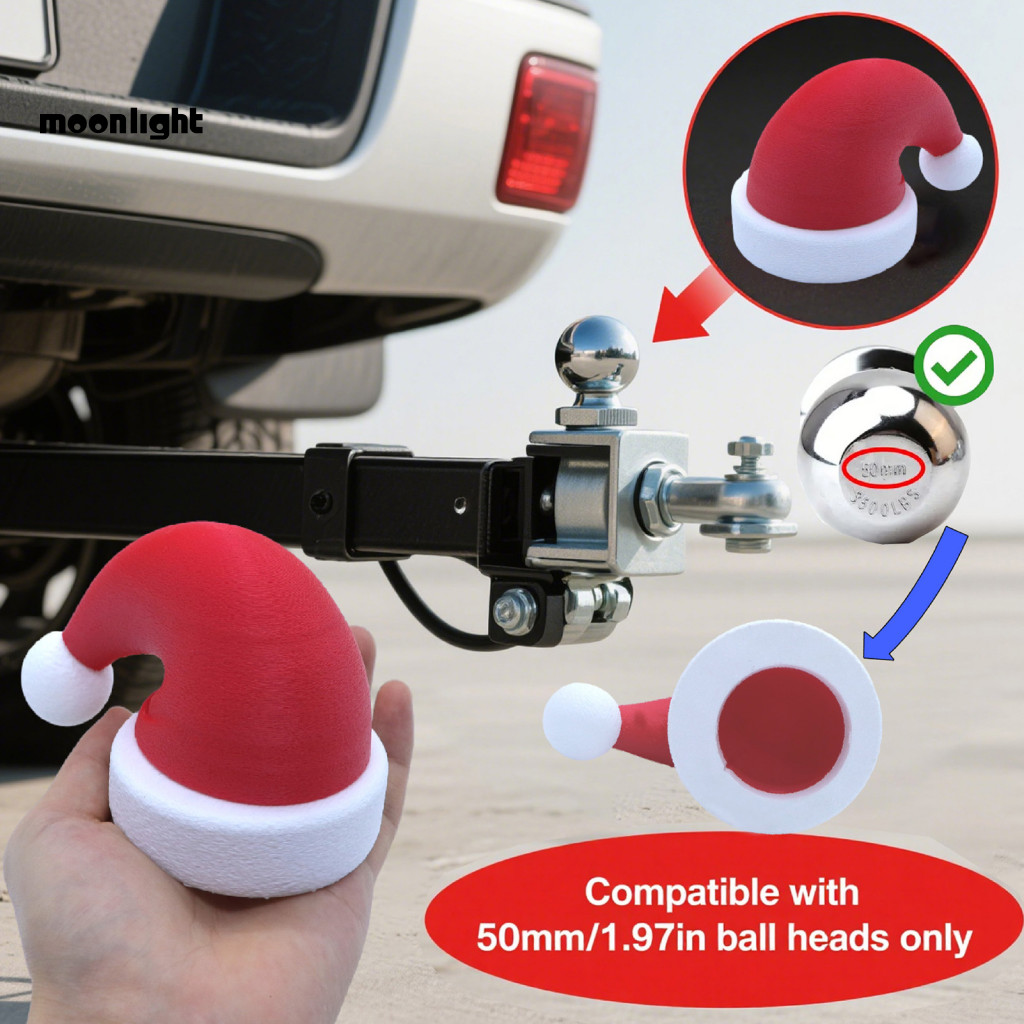 Christmas Hat Trailer Hitch Ball Cover Protective Cap Decoration Festive Xmas Gift for Car Lovers Durable Waterproof Acc