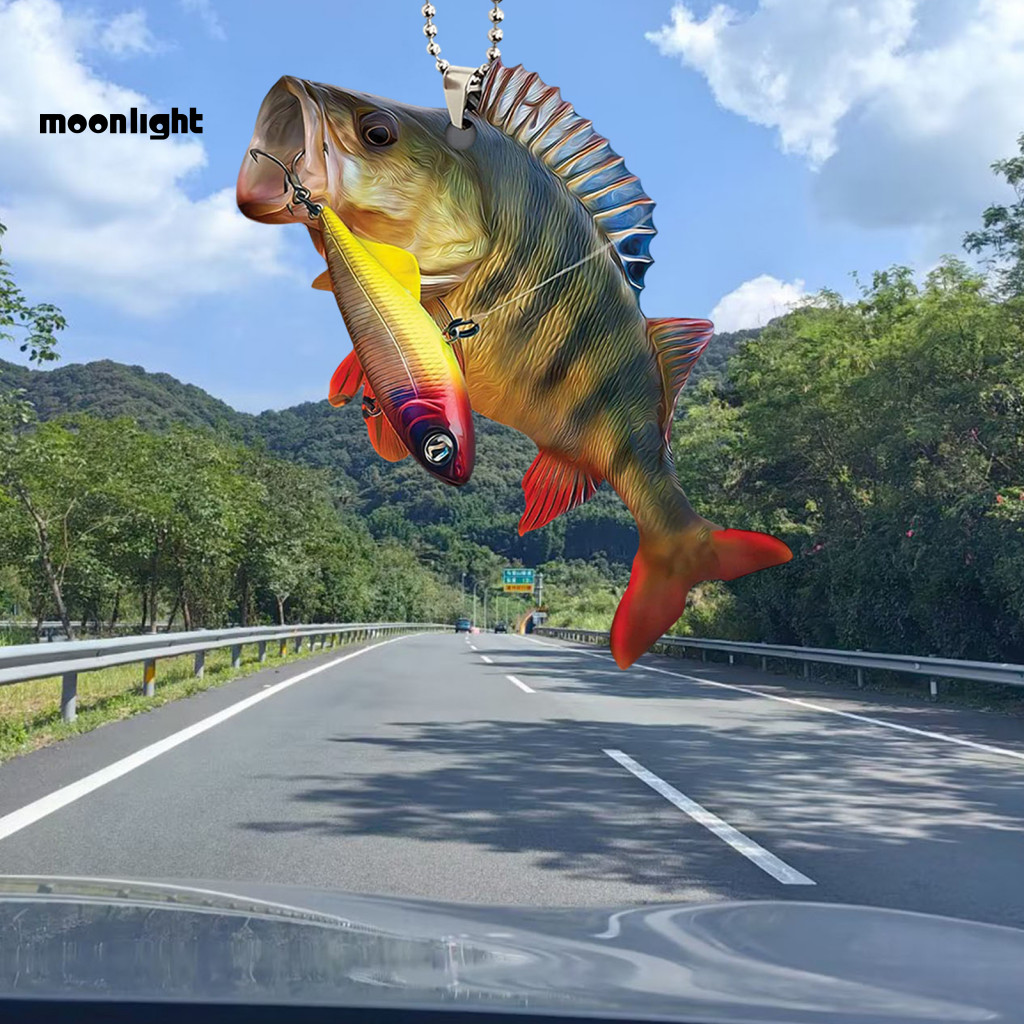 Creative Fish Car Hanging Pendant 2d Flat Acrylic Ocean Theme Rearview Mirror Ornament Festive Decoration for Cars Backp