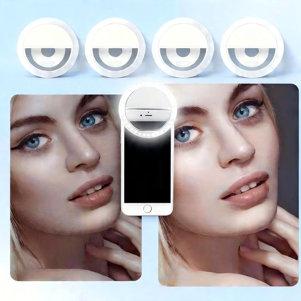 Anel Luminoso Para Celular Flash Selfie Mini Ring Light Clipe Anel Luz Pra Selfie Ring Light Flash Celular Universal