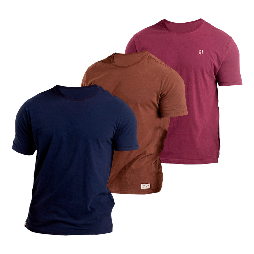 It 3 Camisetas Básicas Conforto Algodão Premium