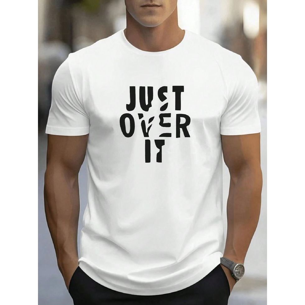 Camiseta masculina CASUAL, JUST OVER IT, gola redonda manga curta malha premium 100% algodão não envolhe não desbota
