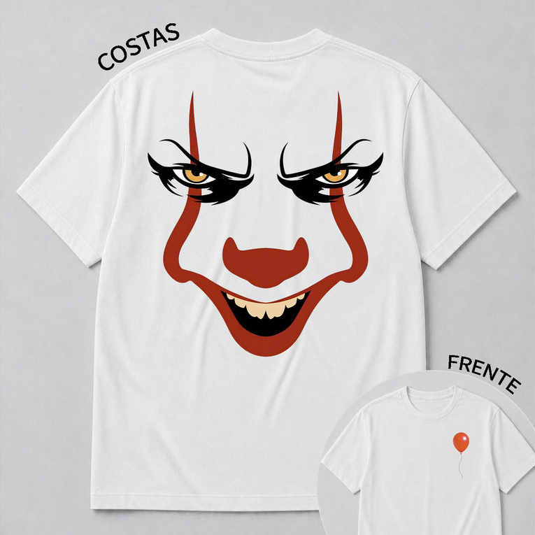 Camiseta It a Coisa Filme Terror Masculina Halloween 100% Algodão Plus Size Blusa Feminina