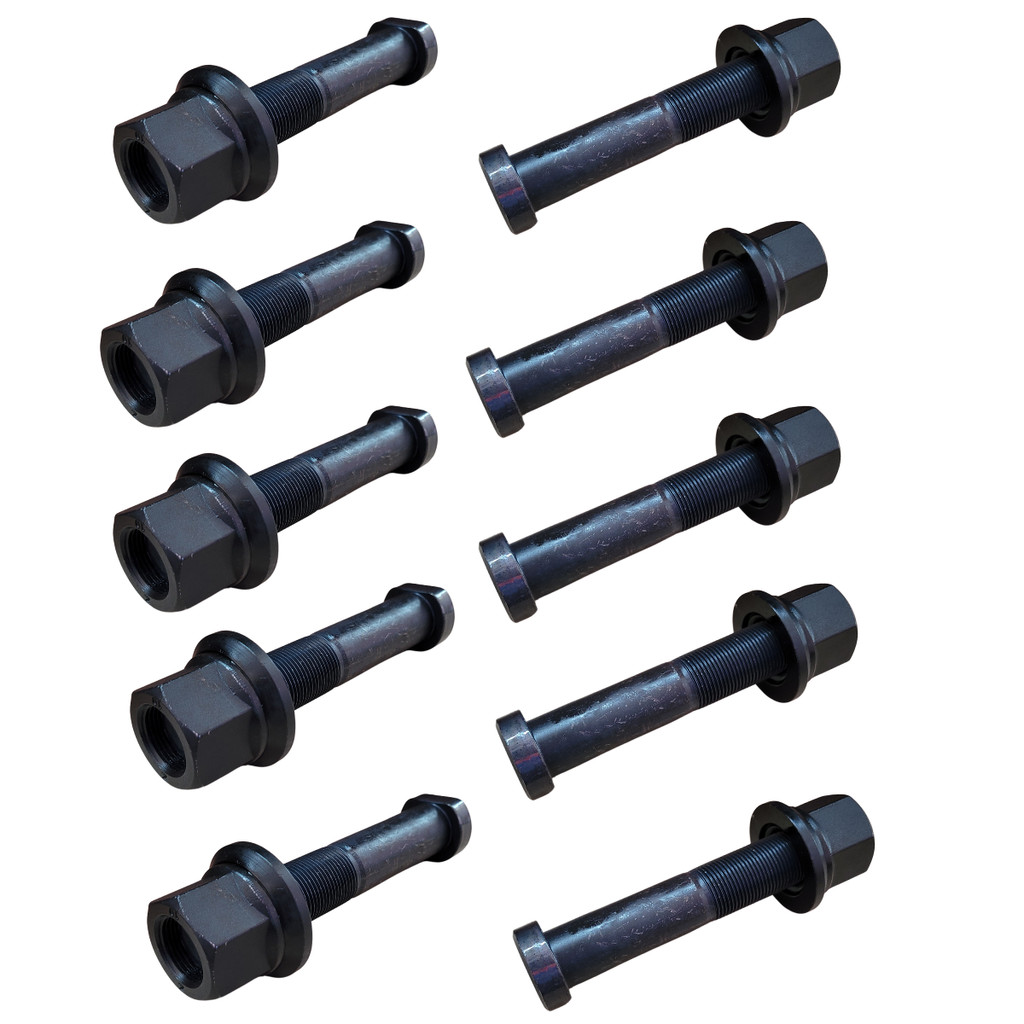 Kit 10 Parafuso Roda Aluminio Traseira com Porca Oscilante MB 1632 1935 2638 M22 x 130mm Chave 32mm