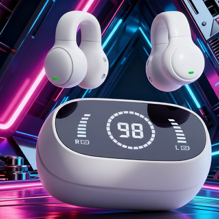 Fones de ouvido sem fio Bluetooth Ear-Hook 5.4 Mini fones de ouvido estéreo para Android Ios Orbitta