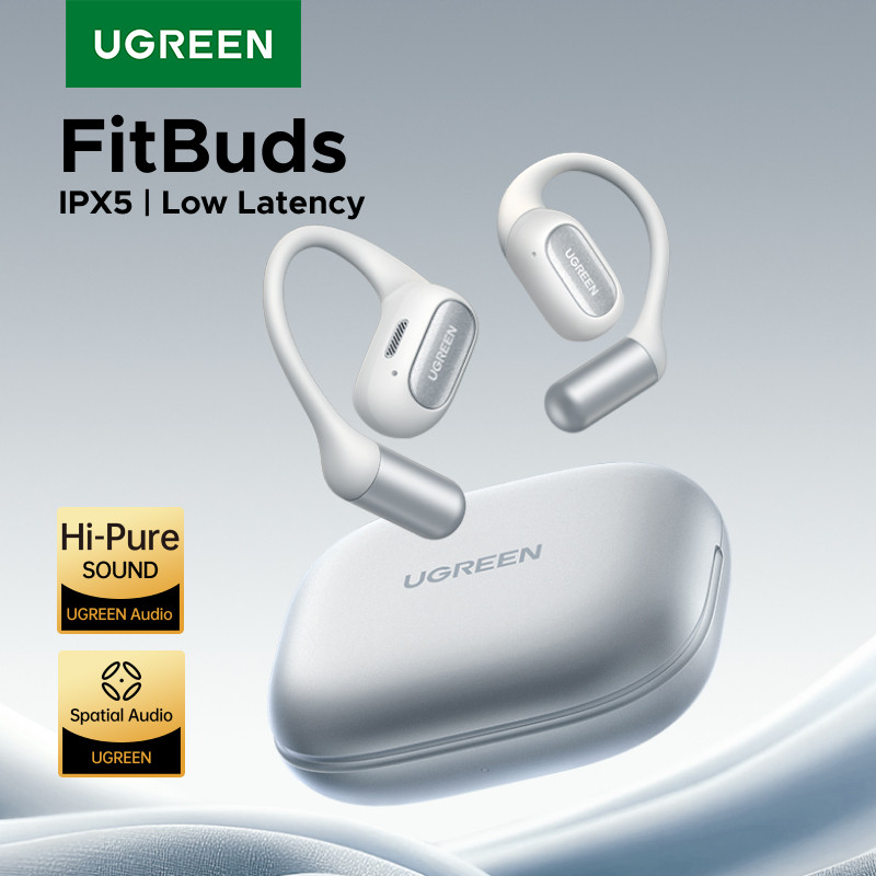 UGREEN FitBuds Open-Ear, Ear-hook TWS Bluetooth 6.0 Wireless Earbuds, Spatial Audio, 30H play