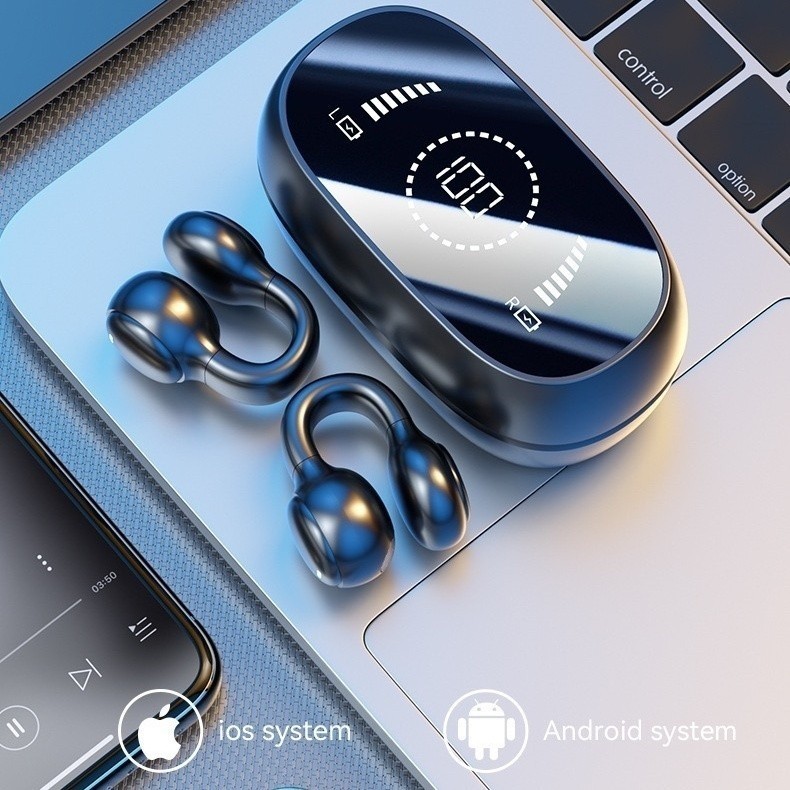 Fones de ouvido sem fio Bluetooth Ear-Hook 5.4 Mini fones de ouvido estéreo para Android Ios