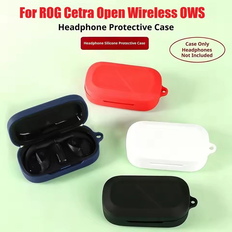 Capa De Silicone Macio Para ROG Cetra Open Wireless Earbuds Buds Cover Fones De Ouvido Sem Fio Bluetooth Metal Snap Hook