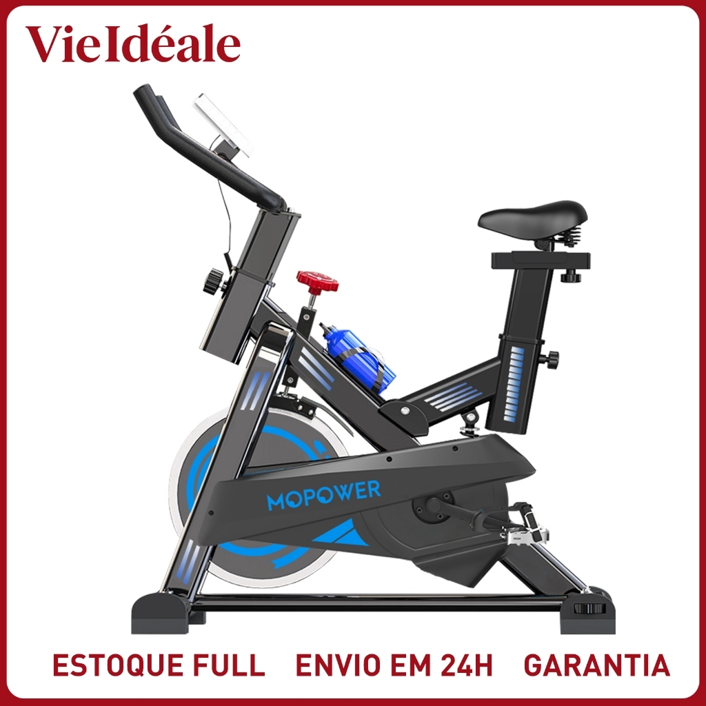 Bicicleta Spinning Profissional 15kg Roda Inércia - Suporta 150kg  | Display Digital | Silenciosa | Altura Ajustável