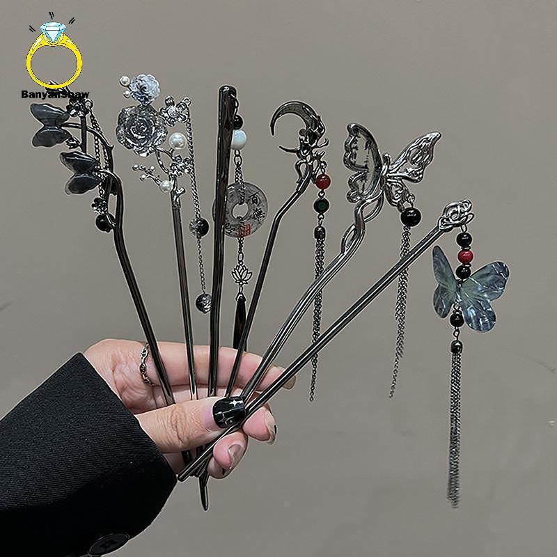 [BANY] Retro Elegante Estilo Antigo Borboleta sel Cabelo Sti Para Mulheres Meninas Clássico Hairpin Chinês Cheongsam Ace