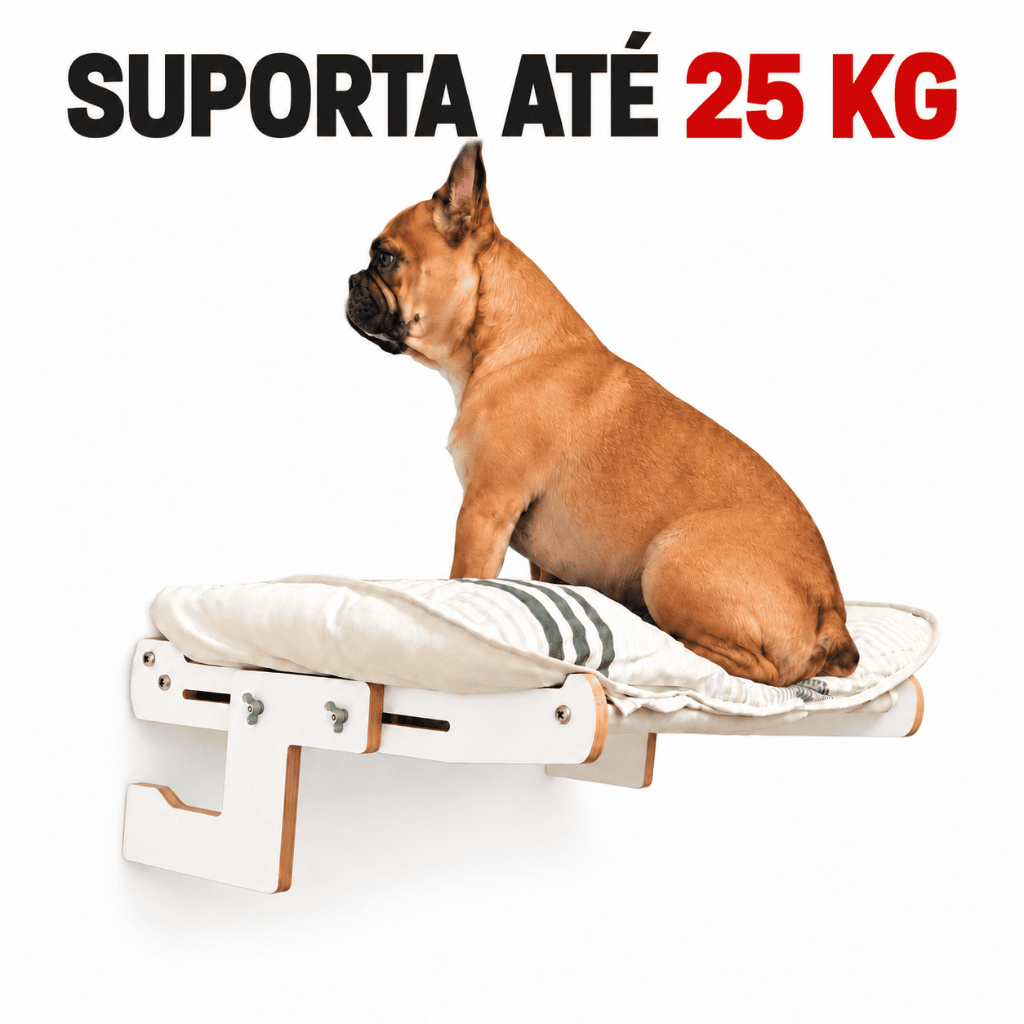 Cama Janeleira para Cachorro Suspensa Até 25kg Pug Bulldog Francês e Dachshund Shih-tzu Yorkshire Spitz Alemão Pinscher