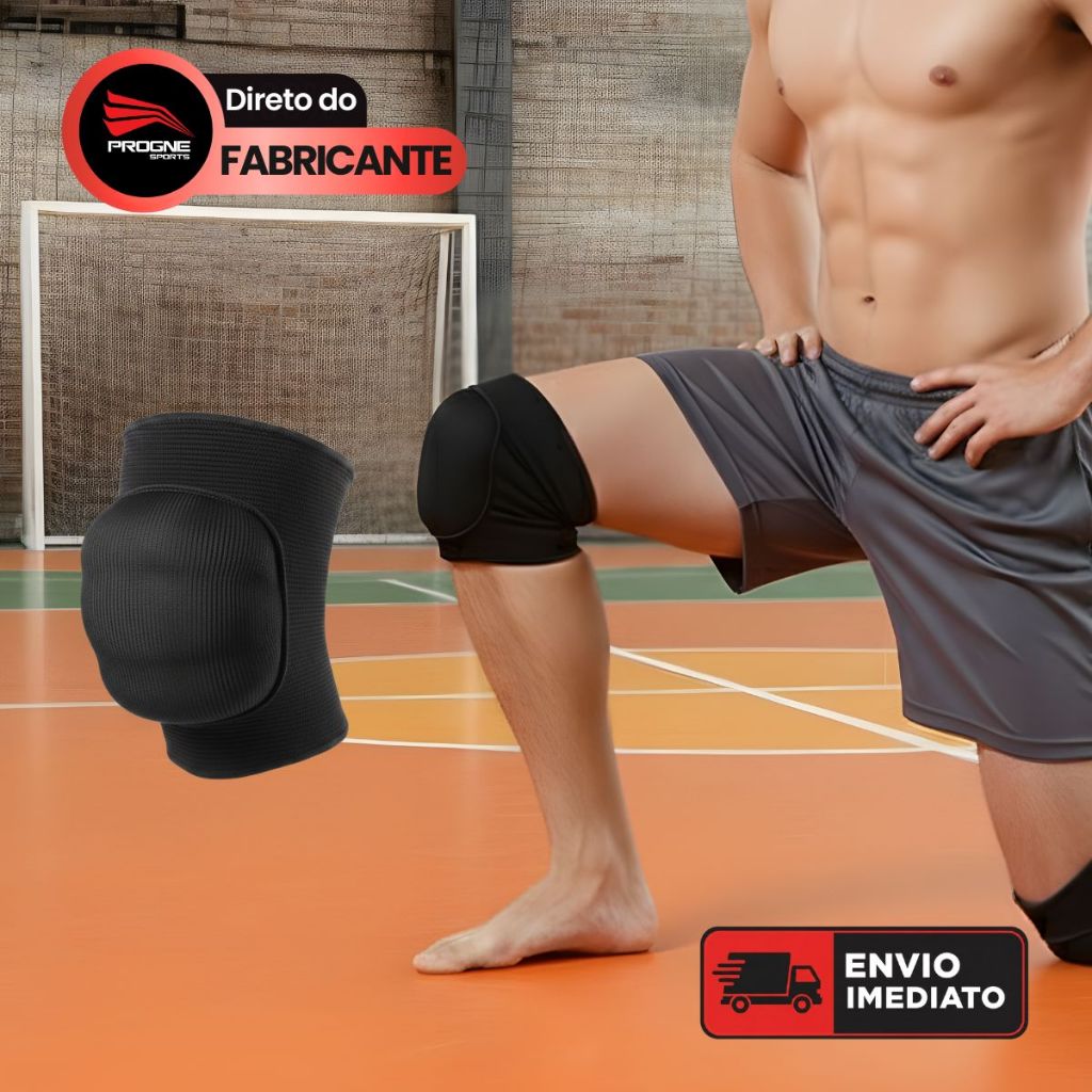 JOELHEIRA ACOLCHOADA PROFISSIONAL - PROTEÇÃO VÔLEI FUTSAL MUAY THAI - PROGNE SPORTS
