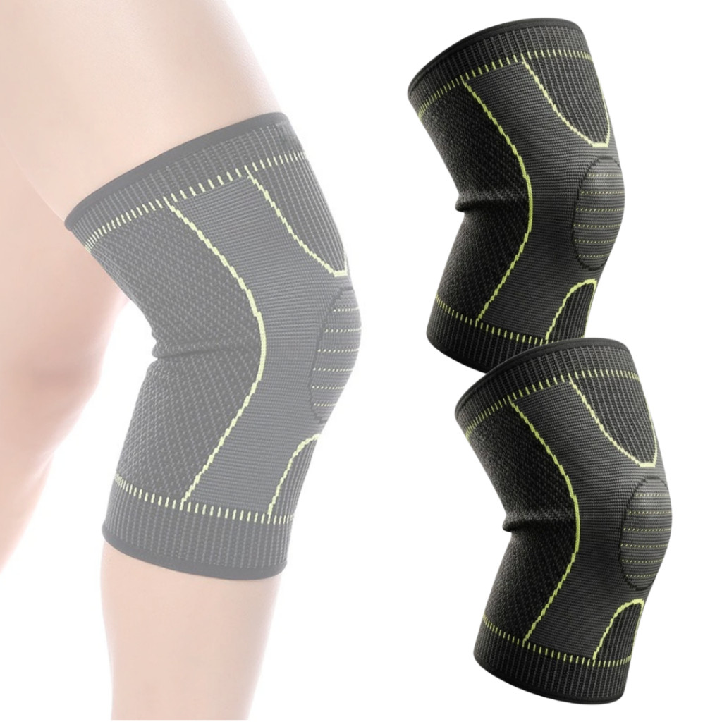 Kit 2 Joelheiras de Compressão Esportiva Proteção para Treino Elástica Respirável